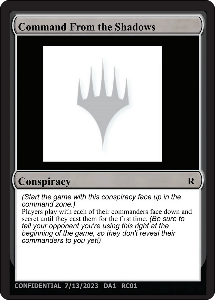Command From the Shadows [Unknown Event] | Gate City Games LLC