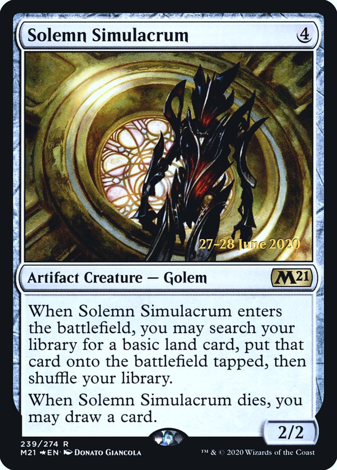 Solemn Simulacrum [Core Set 2021 Prerelease Promos] | Gate City Games LLC