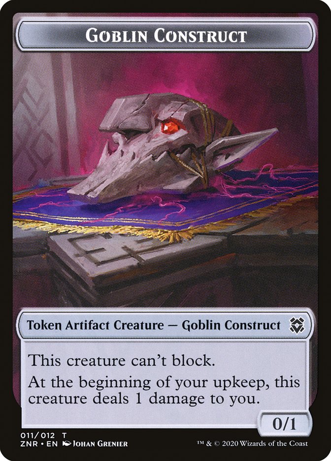 Cat // Goblin Construct Double-Sided Token [Zendikar Rising Tokens] | Gate City Games LLC