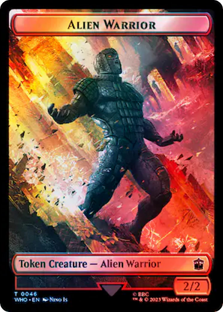 Copy // Alien Warrior Double-Sided Token (Surge Foil) [Doctor Who Tokens] | Gate City Games LLC