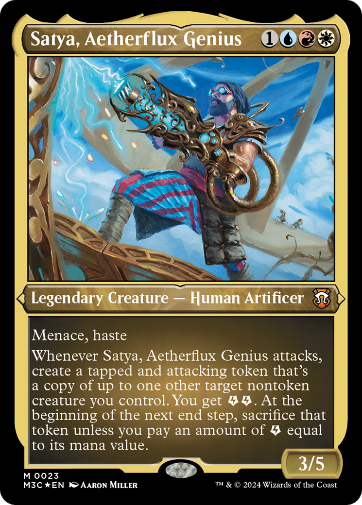 Satya, Aetherflux Genius (Foil Etched) [Modern Horizons 3 Commander] | Gate City Games LLC