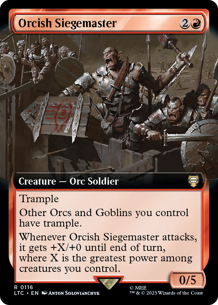 Orcish Siegemaster (Extended Art) [The Lord of the Rings: Tales of Middle-Earth Commander] | Gate City Games LLC