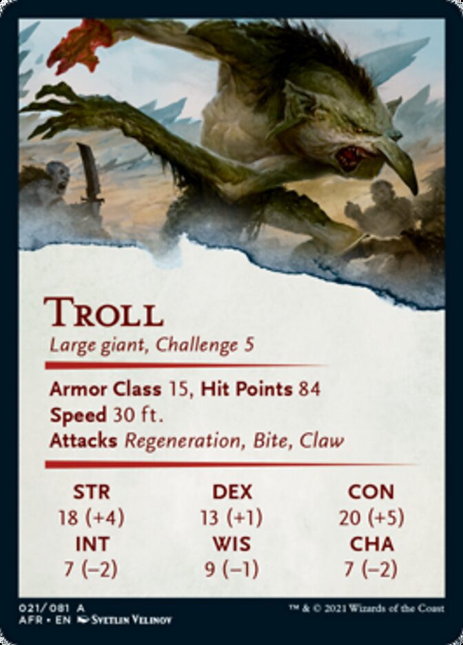 Troll Art Card [Dungeons & Dragons: Adventures in the Forgotten Realms Art Series] | Gate City Games LLC