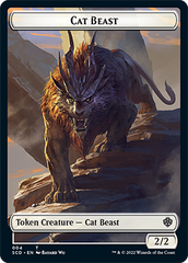 Elf Warrior // Cat Beast Double-Sided Token [Starter Commander Decks] | Gate City Games LLC