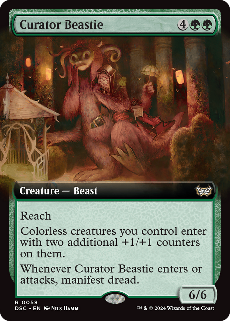 Curator Beastie (Extended Art) [Duskmourn: House of Horror Commander] | Gate City Games LLC