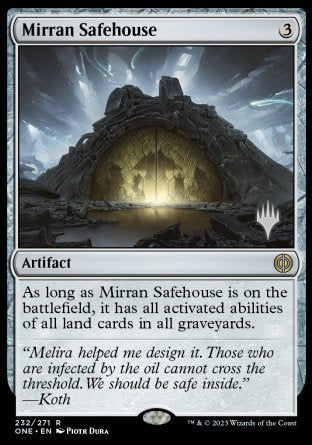 Mirran Safehouse (Promo Pack) [Phyrexia: All Will Be One Promos] | Gate City Games LLC