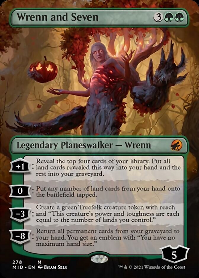 Wrenn and Seven (Borderless) [Innistrad: Midnight Hunt] | Gate City Games LLC