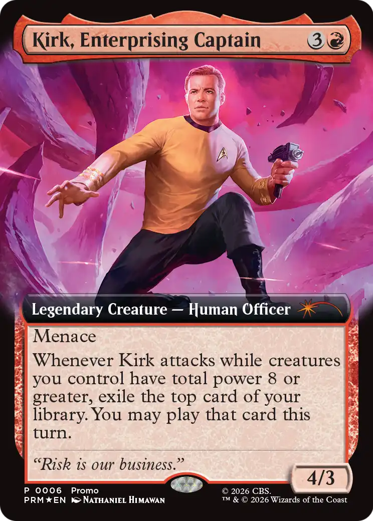 Kirk, Enterprising Captain (Extended Art) [Media Promos] | Gate City Games LLC