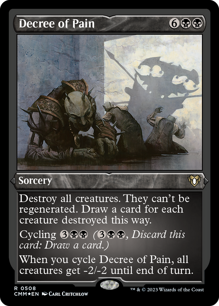 Decree of Pain (Foil Etched) [Commander Masters] | Gate City Games LLC