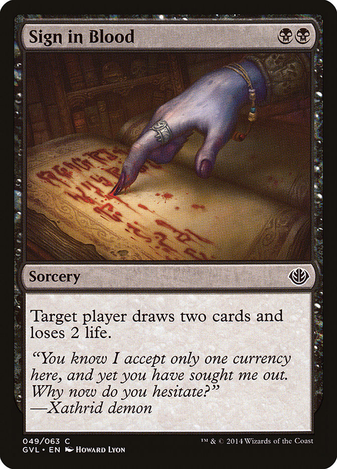 Sign in Blood (Garruk vs. Liliana) [Duel Decks Anthology] | Gate City Games LLC