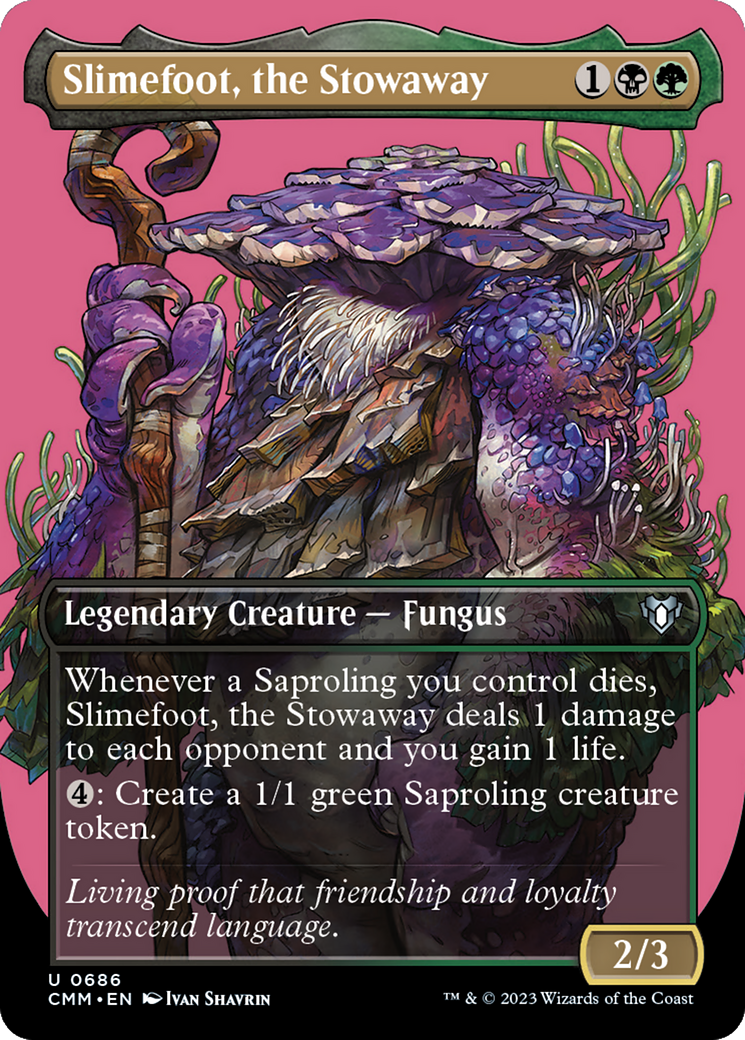 Slimefoot, the Stowaway (Borderless Profile) [Commander Masters] | Gate City Games LLC