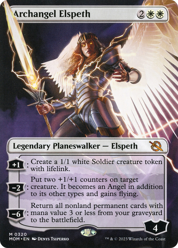 Archangel Elspeth (Borderless Alternate Art) [March of the Machine] | Gate City Games LLC