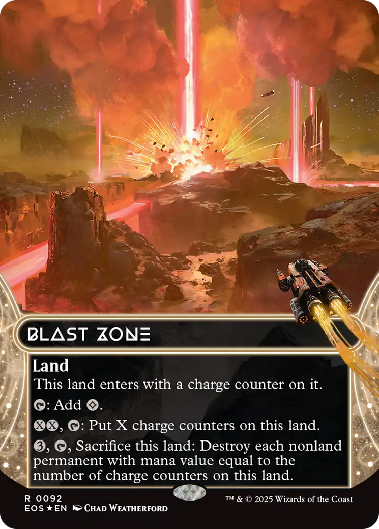 Blast Zone (0092) (Borderless) (Galaxy Foil) [Edge of Eternities: Stellar Sights] | Gate City Games LLC