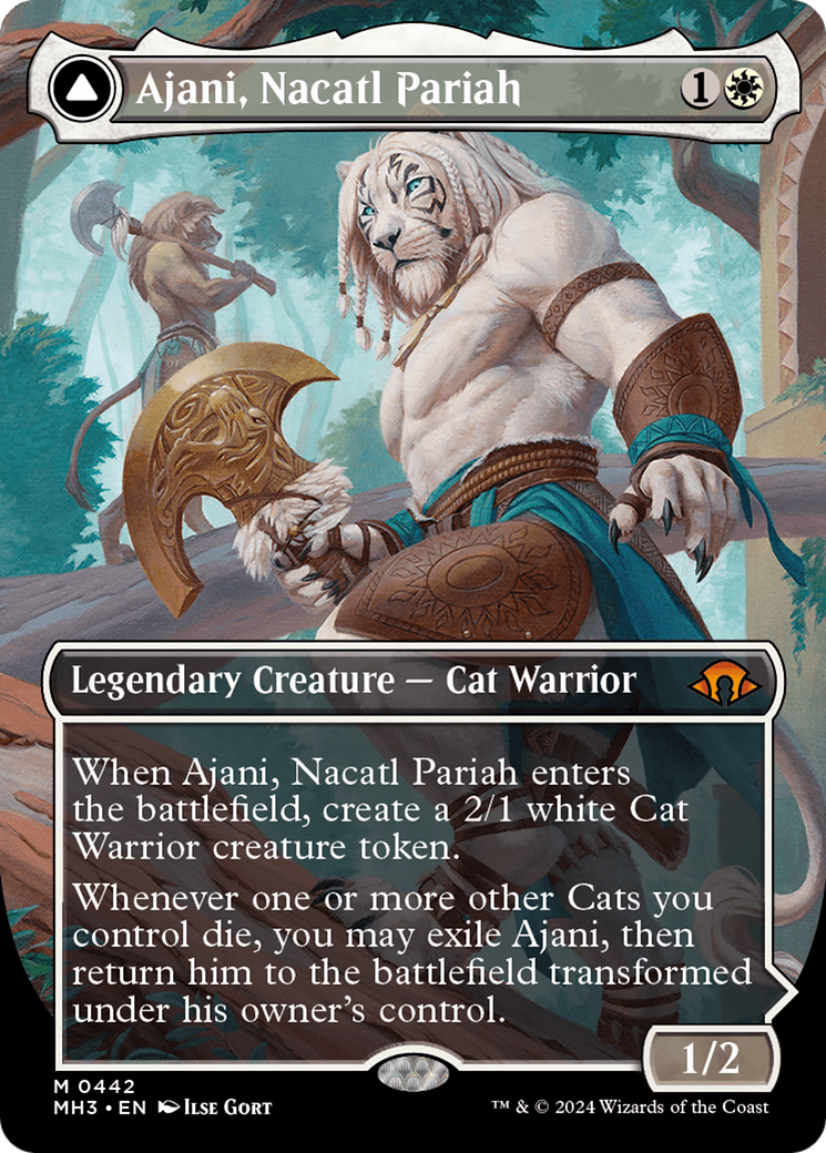 Ajani, Nacatl Pariah // Ajani, Nacatl Avenger (Borderless) [Modern Horizons 3] | Gate City Games LLC