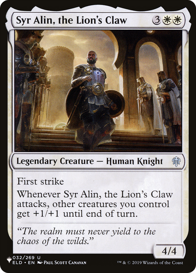 Syr Alin, the Lion's Claw [The List Reprints] | Gate City Games LLC