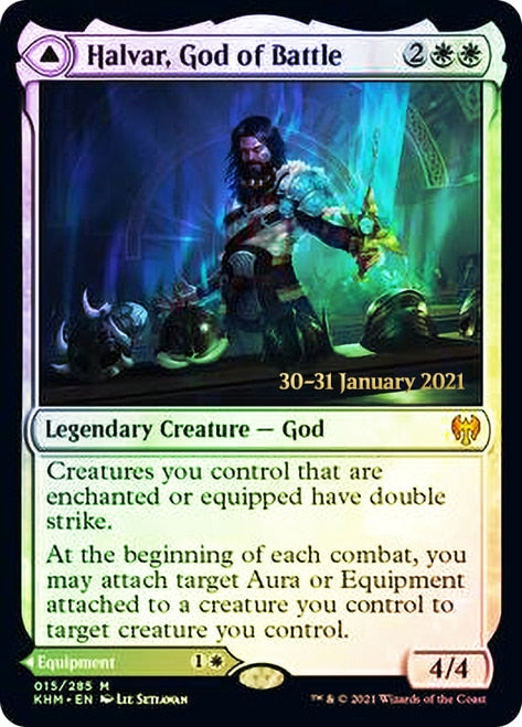Halvar, God of Battle // Sword of the Realms [Kaldheim Prerelease Promos] | Gate City Games LLC