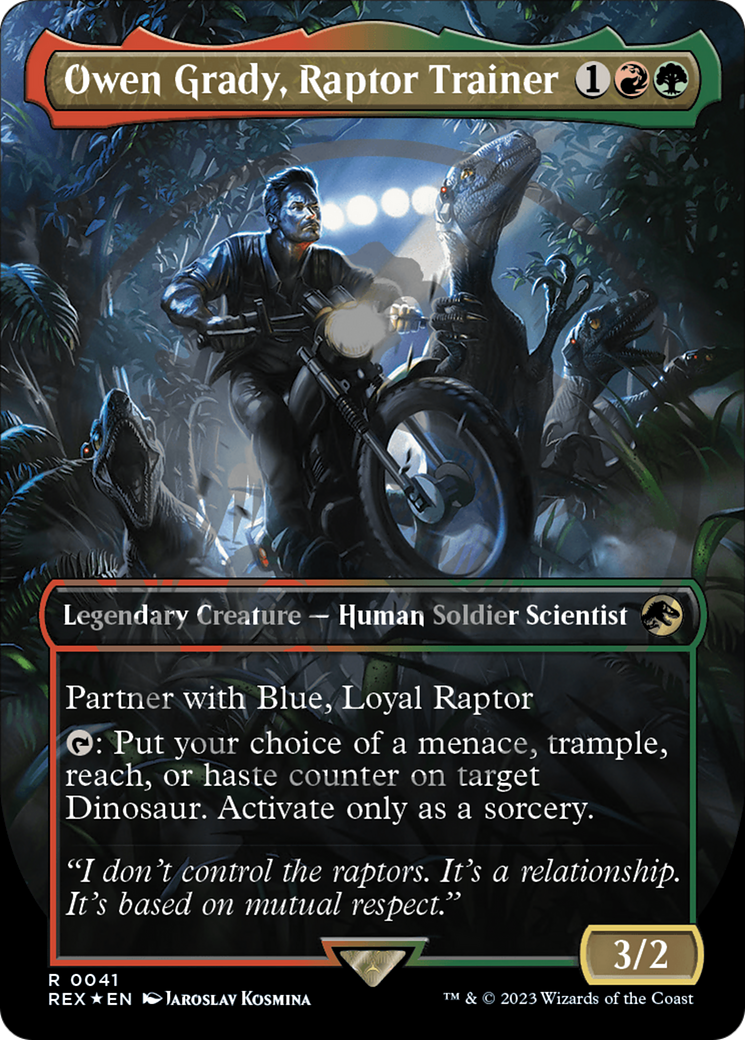 Owen Grady, Raptor Trainer (Emblem) (Borderless) [Jurassic World Collection Tokens] | Gate City Games LLC