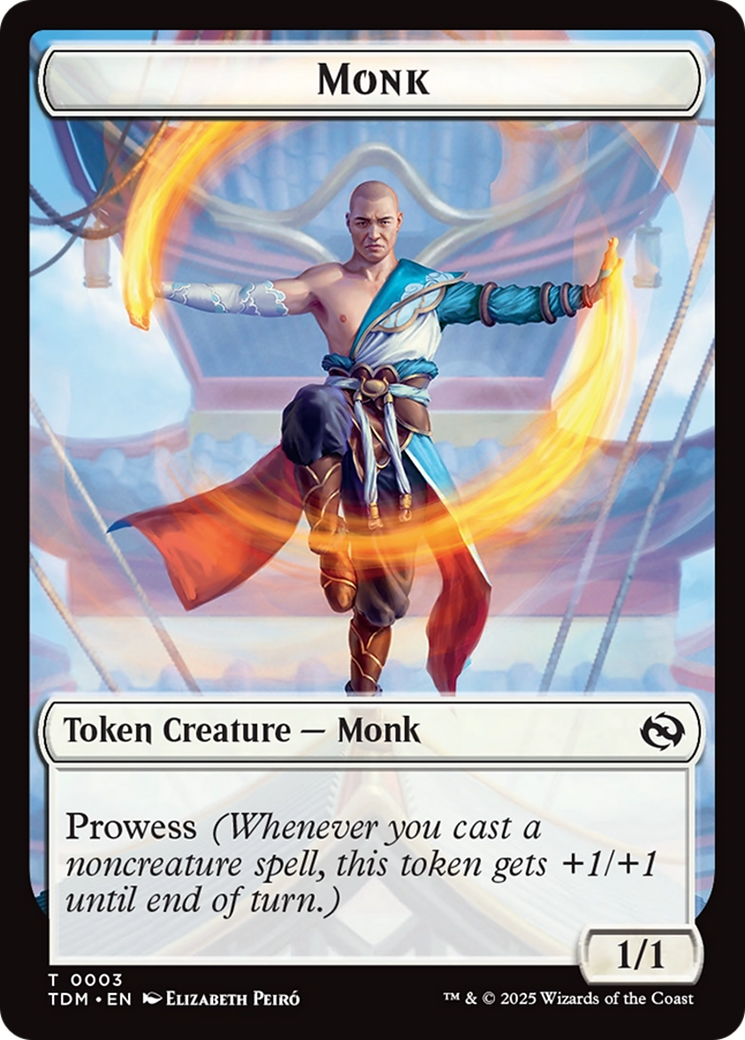 Dragon Illusion // Monk Double-Sided Token [Tarkir: Dragonstorm Commander Tokens] | Gate City Games LLC