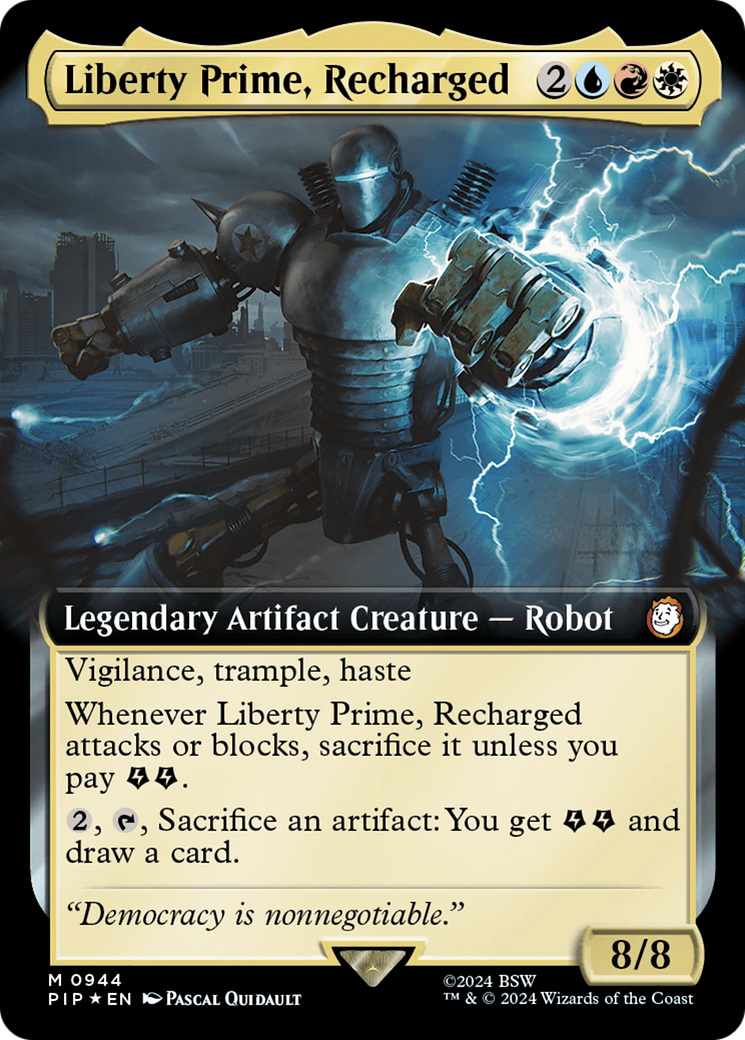 Liberty Prime, Recharged (Extended Art) (Surge Foil) [Fallout] | Gate City Games LLC