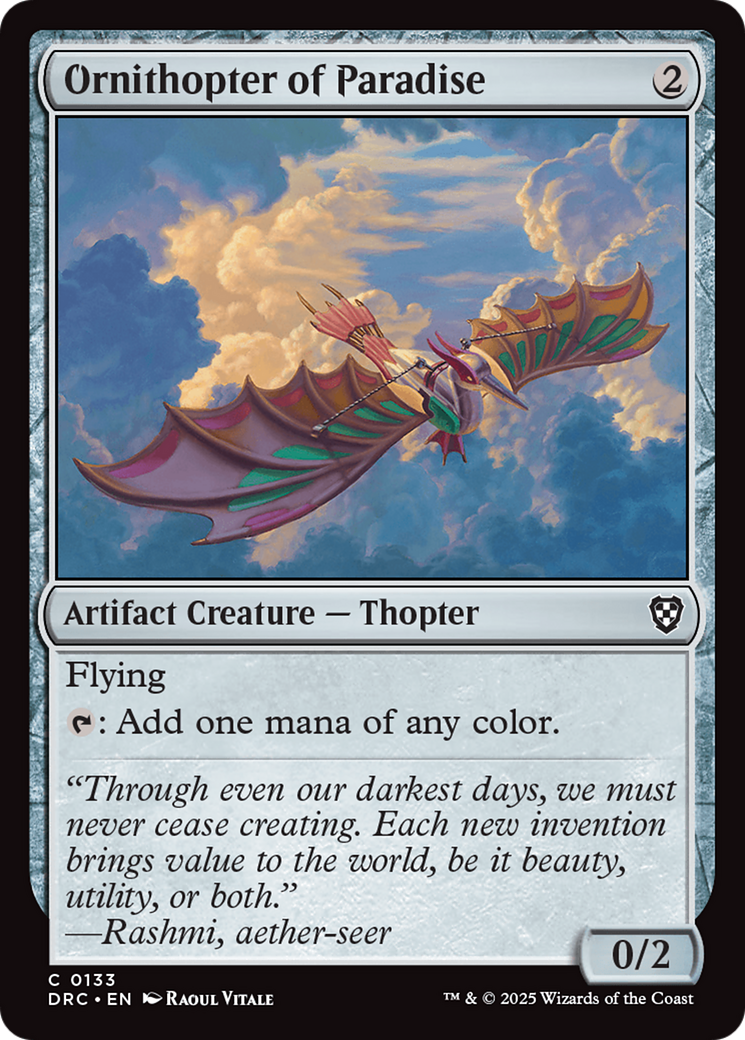 Ornithopter of Paradise [Aetherdrift Commander] | Gate City Games LLC