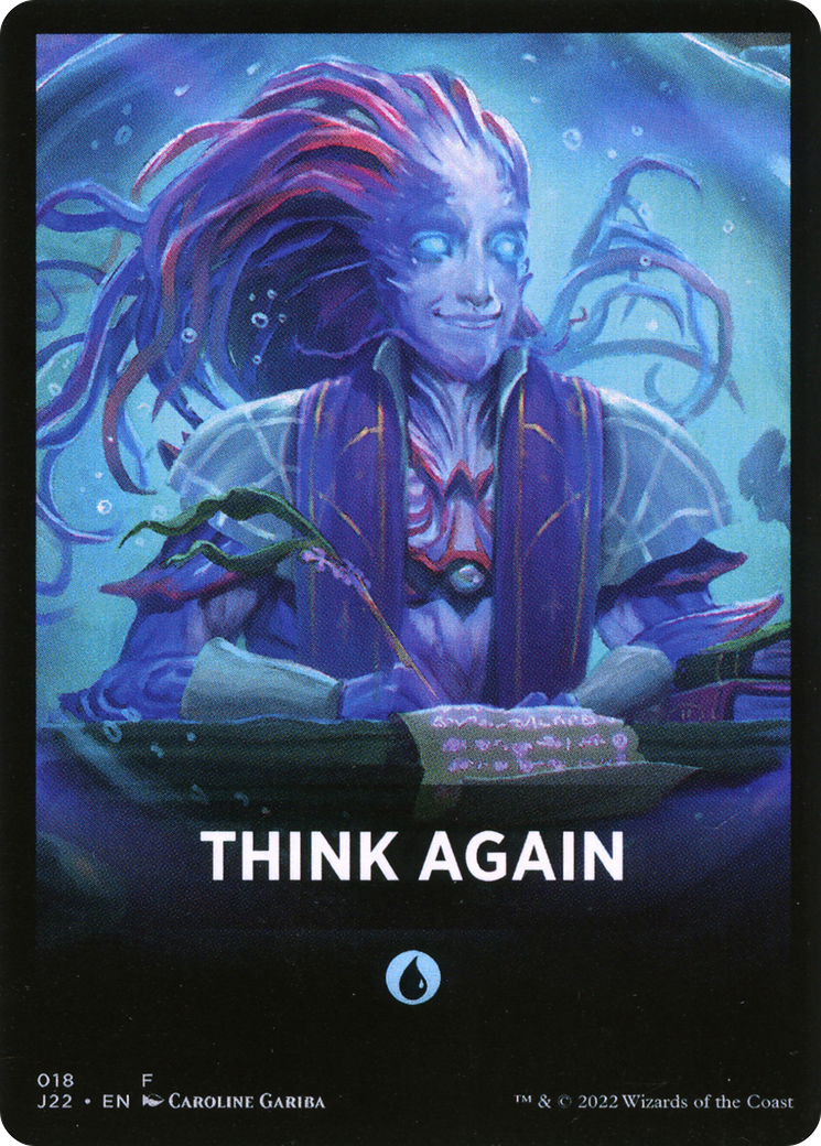 Think Again Theme Card [Jumpstart 2022 Front Cards] | Gate City Games LLC