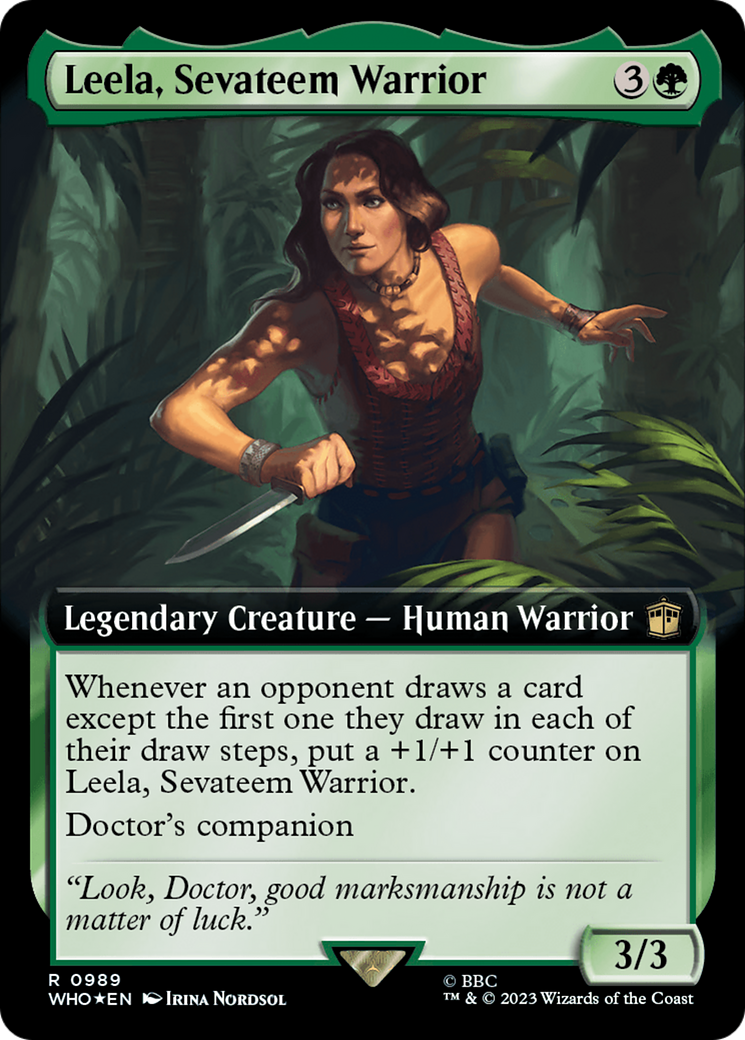 Leela, Sevateem Warrior (Extended Art) (Surge Foil) [Doctor Who] | Gate City Games LLC