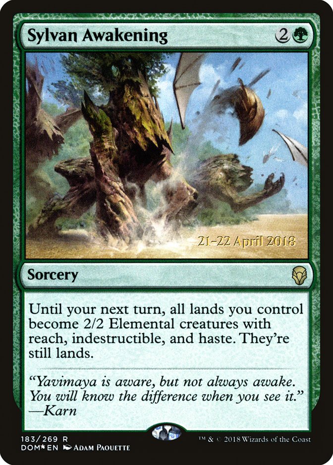 Sylvan Awakening [Dominaria Prerelease Promos] | Gate City Games LLC