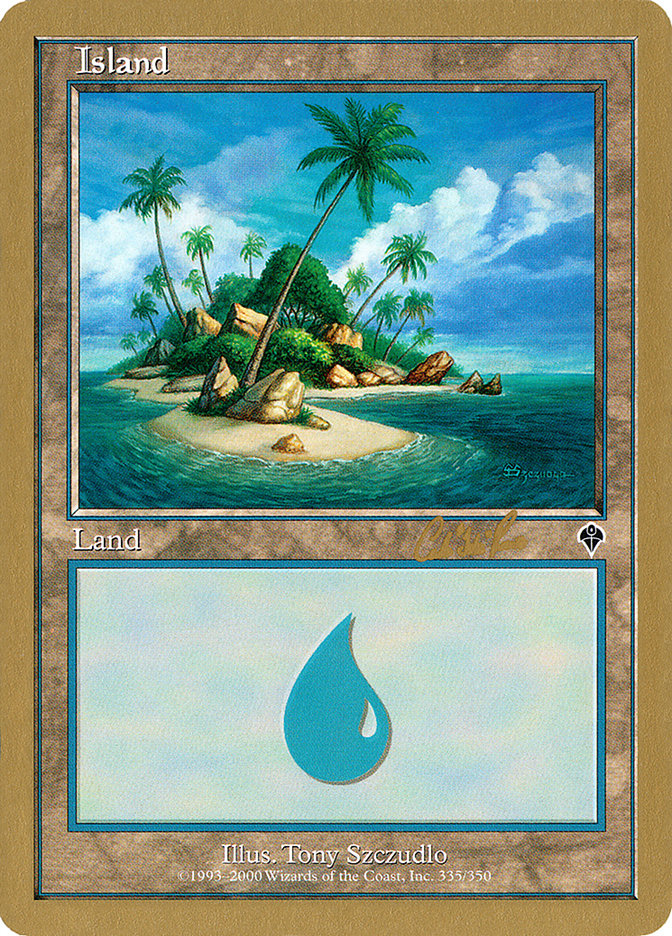 Island (cr335a) (Carlos Romao) [World Championship Decks 2002] | Gate City Games LLC