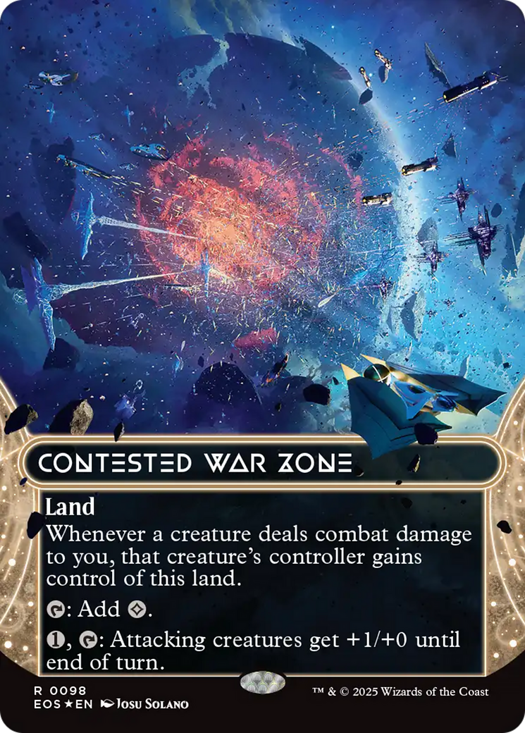 Contested War Zone (0098) (Borderless) (Galaxy Foil) [Edge of Eternities: Stellar Sights] | Gate City Games LLC