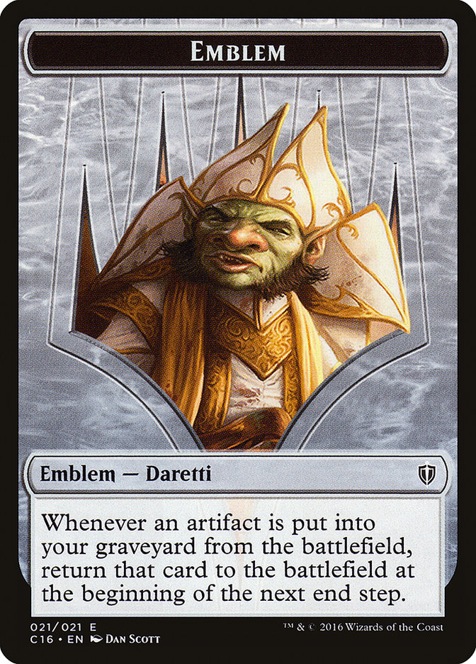 Daretti, Scrap Savant Emblem // Thopter Double-Sided Token [Commander 2016 Tokens] | Gate City Games LLC