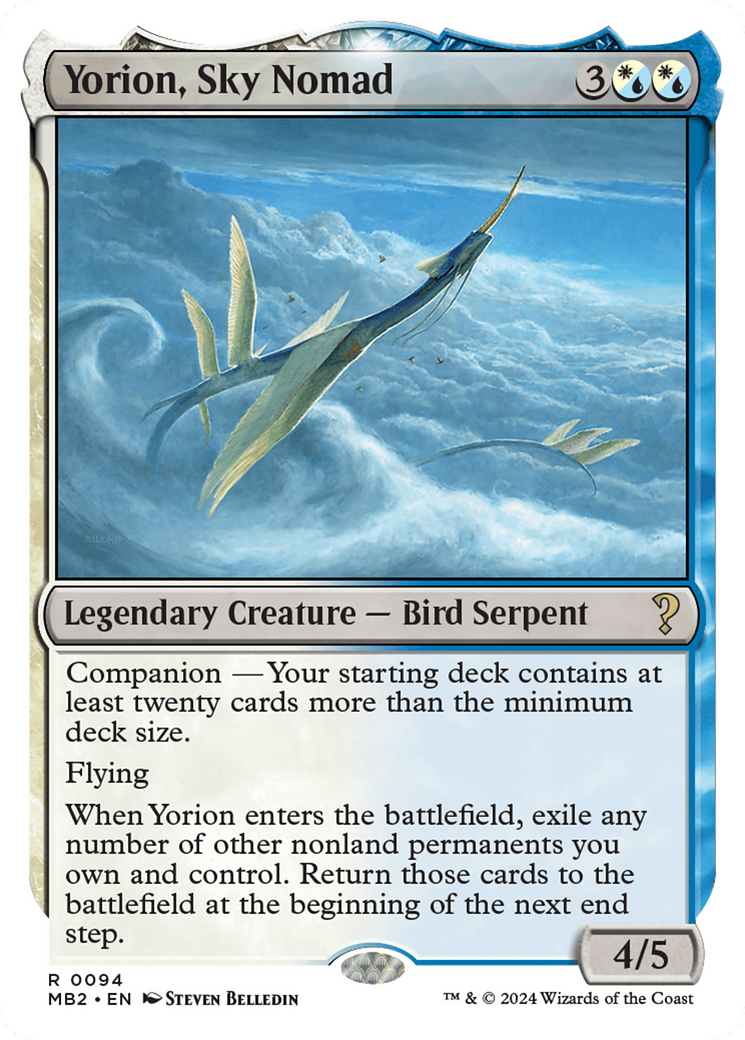 Yorion, Sky Nomad (White Border) [Mystery Booster 2] | Gate City Games LLC