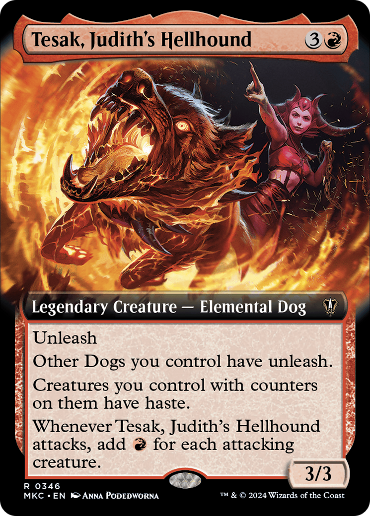 Tesak, Judith's Hellhound (Extended Art) [Murders at Karlov Manor Commander] | Gate City Games LLC