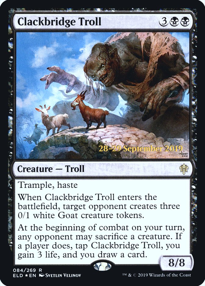 Clackbridge Troll [Throne of Eldraine Prerelease Promos] | Gate City Games LLC