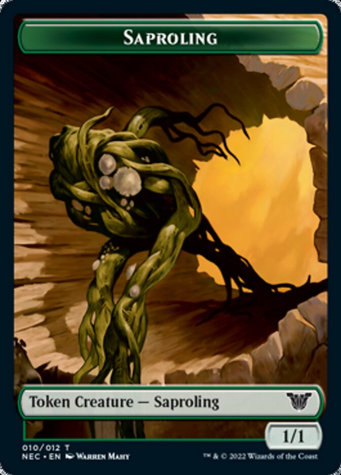 Saproling // Spirit (002) Double-Sided Token [Kamigawa: Neon Dynasty Commander Tokens] | Gate City Games LLC