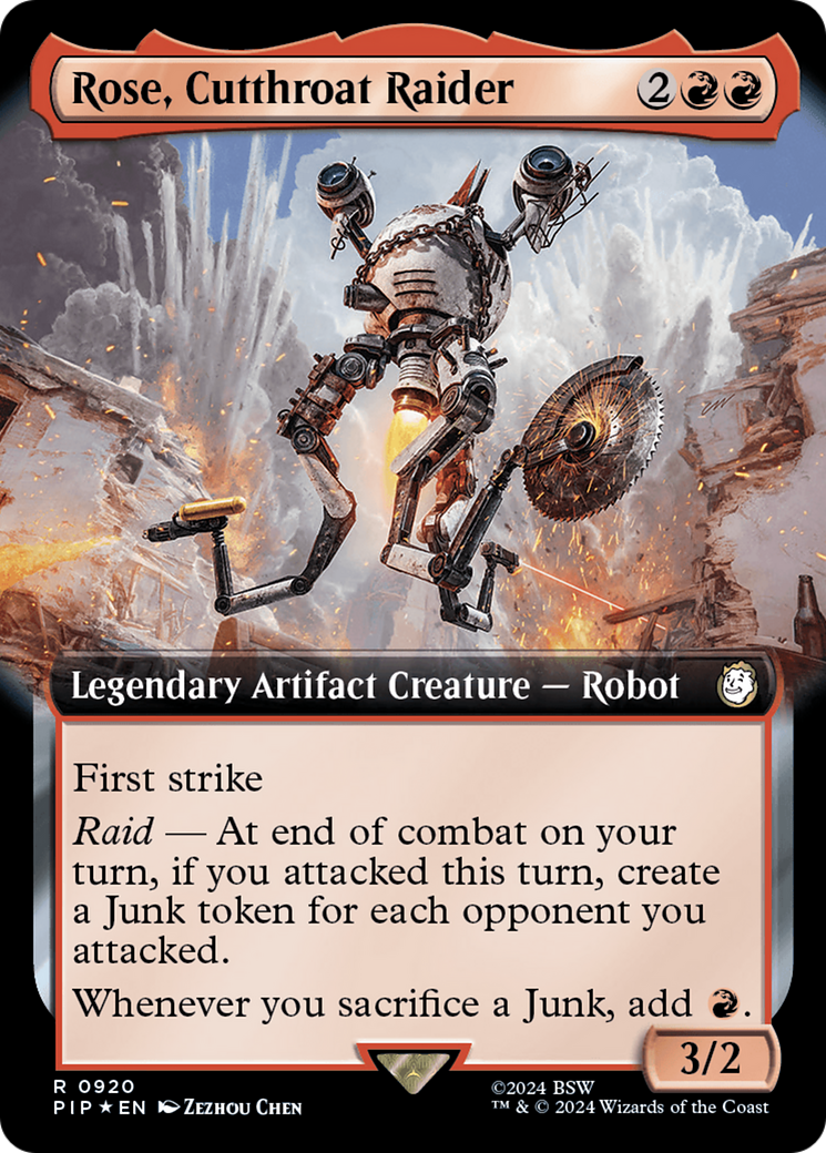 Rose, Cutthroat Raider (Extended Art) (Surge Foil) [Fallout] | Gate City Games LLC