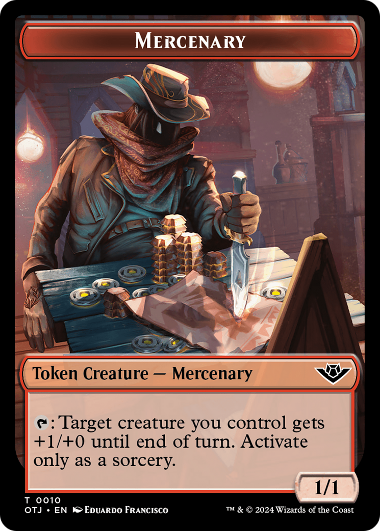 Mercenary // Copy Double-Sided Token [Outlaws of Thunder Junction Tokens] | Gate City Games LLC