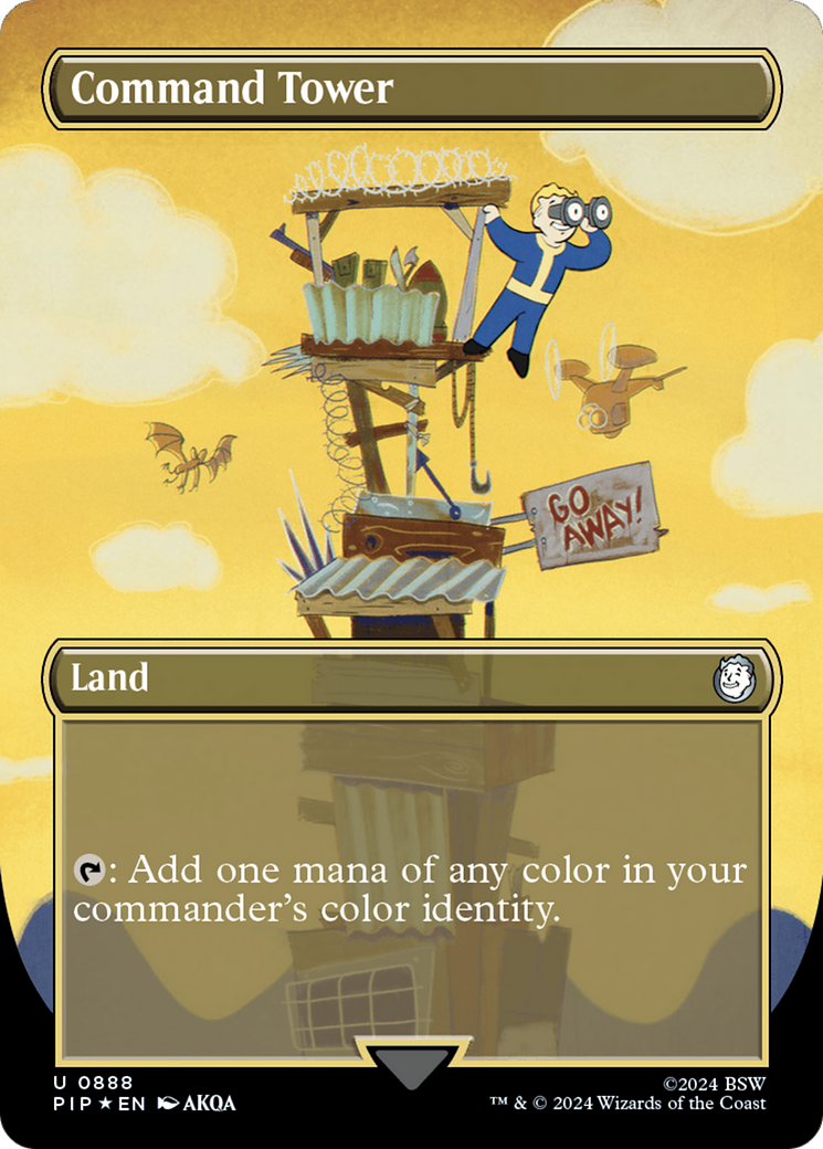 Command Tower (Borderless) (Surge Foil) [Fallout] | Gate City Games LLC