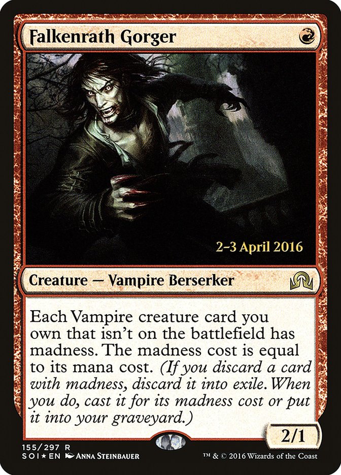 Falkenrath Gorger [Shadows over Innistrad Prerelease Promos] | Gate City Games LLC