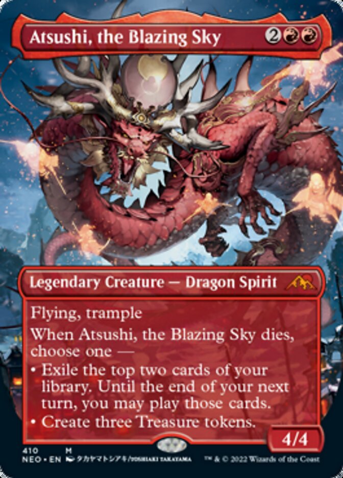 Atsushi, the Blazing Sky (Borderless Alternate Art) [Kamigawa: Neon Dynasty] | Gate City Games LLC