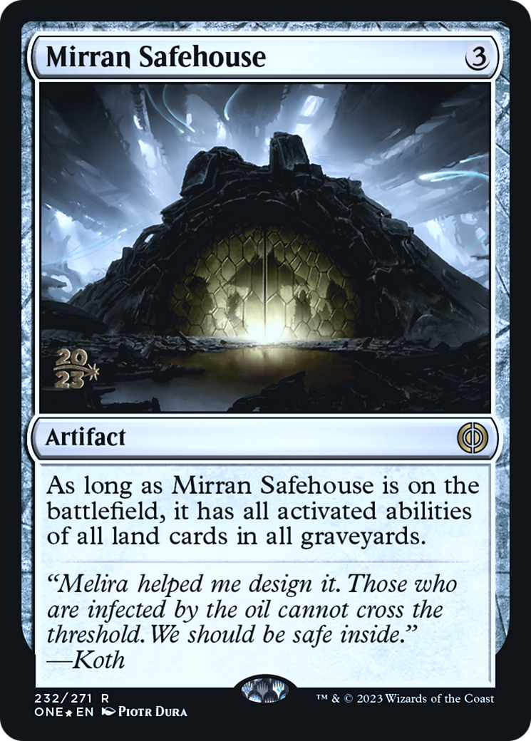 Mirran Safehouse [Phyrexia: All Will Be One Prerelease Promos] | Gate City Games LLC