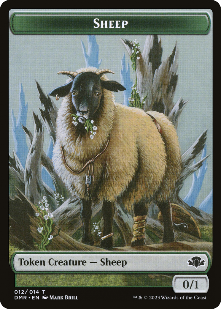 Sheep Token [Dominaria Remastered Tokens] | Gate City Games LLC