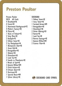 1996 Preston Poulter Decklist Card [World Championship Decks] | Gate City Games LLC