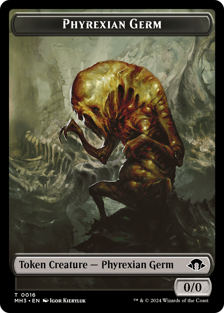 Phyrexian Germ // Emblem - Tamiyo, Seasoned Scholar Double-Sided Token [Modern Horizons 3 Tokens] | Gate City Games LLC