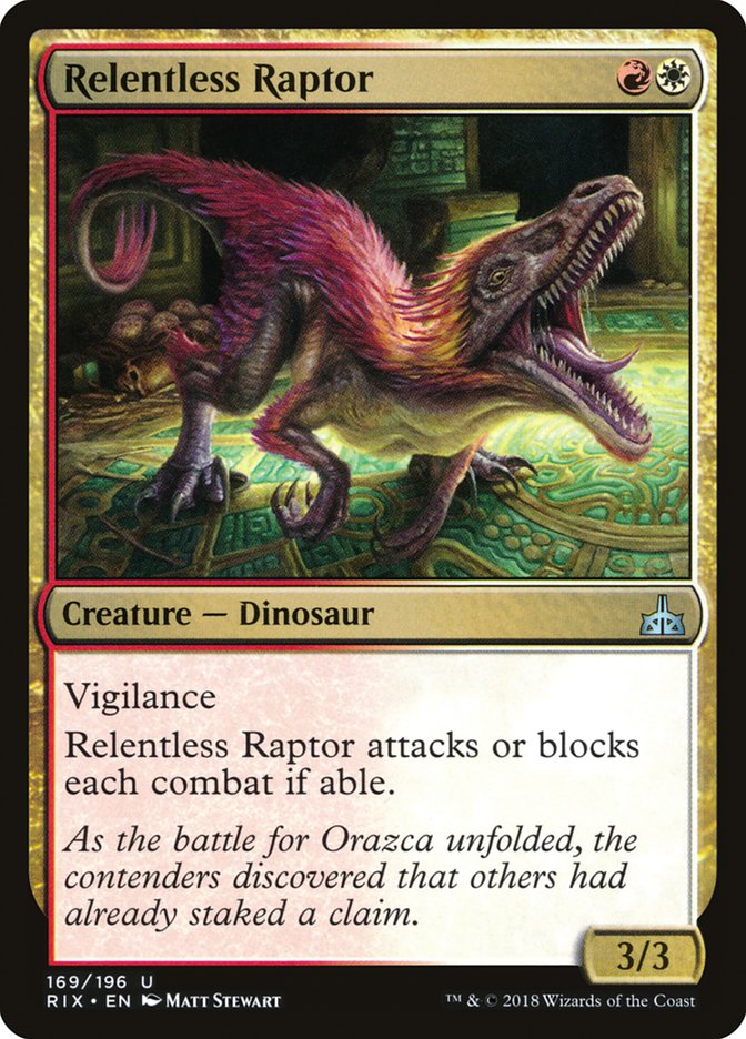 Relentless Raptor [Rivals of Ixalan] | Gate City Games LLC