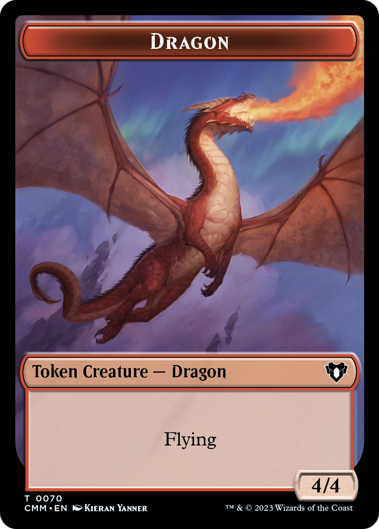 Dragon // Kor Ally Double-Sided Token [Commander Masters Tokens] | Gate City Games LLC