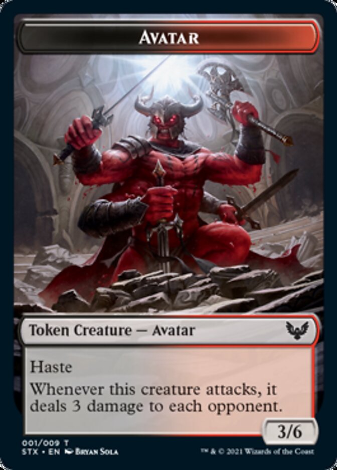 Elemental // Avatar Double-Sided Token [Strixhaven: School of Mages Tokens] | Gate City Games LLC