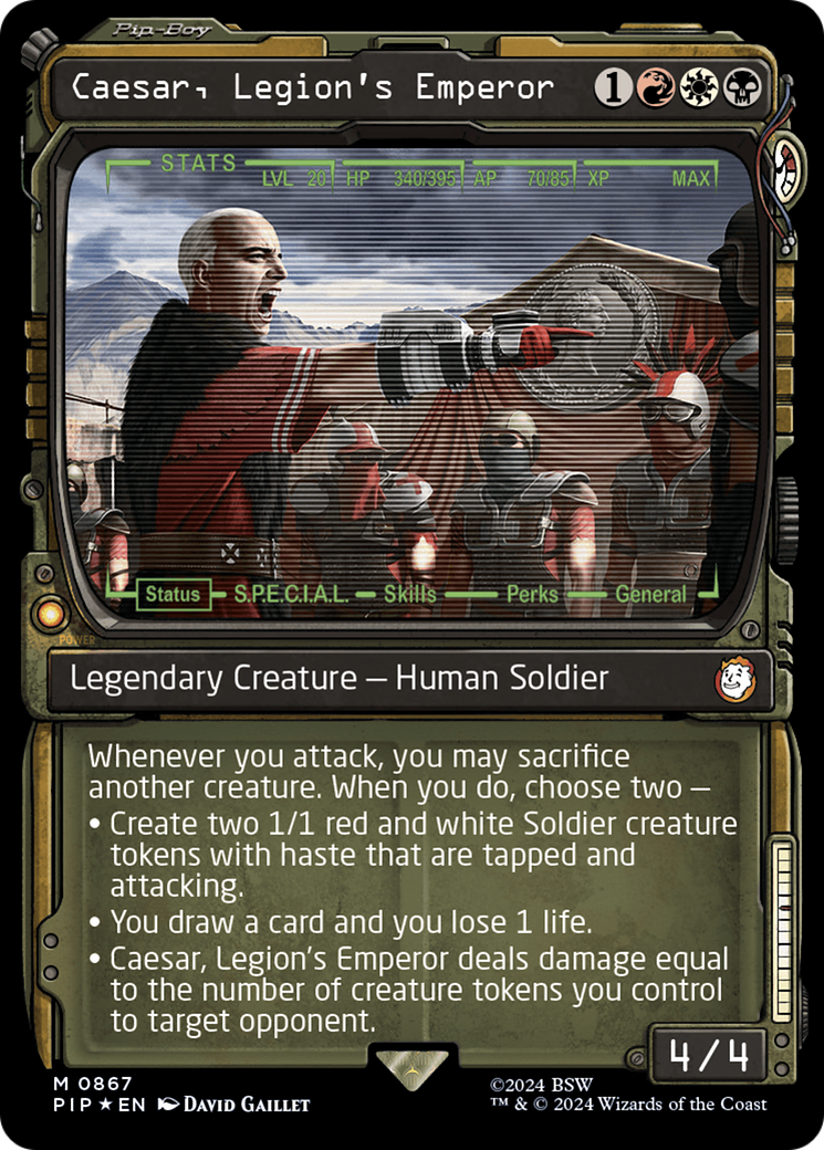 Caesar, Legion's Emperor (Showcase) (Surge Foil) [Fallout] | Gate City Games LLC