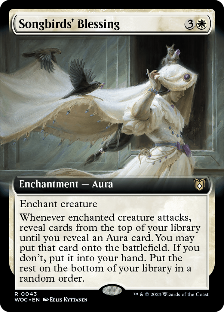 Songbirds' Blessing (Extended Art) [Wilds of Eldraine Commander] | Gate City Games LLC