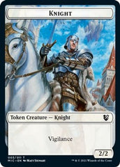 Wolf // Knight Double-Sided Token [Innistrad: Midnight Hunt Commander Tokens] | Gate City Games LLC