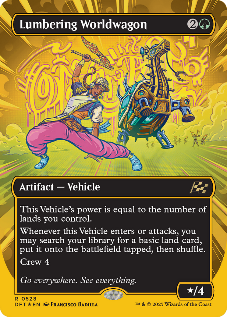 Lumbering Worldwagon (Borderless) (First-Place Foil) [Aetherdrift] | Gate City Games LLC